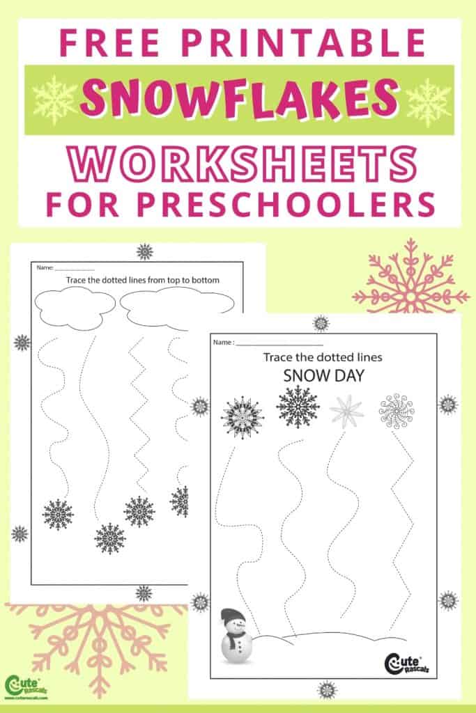 Free printable snowflakes preschool worksheets