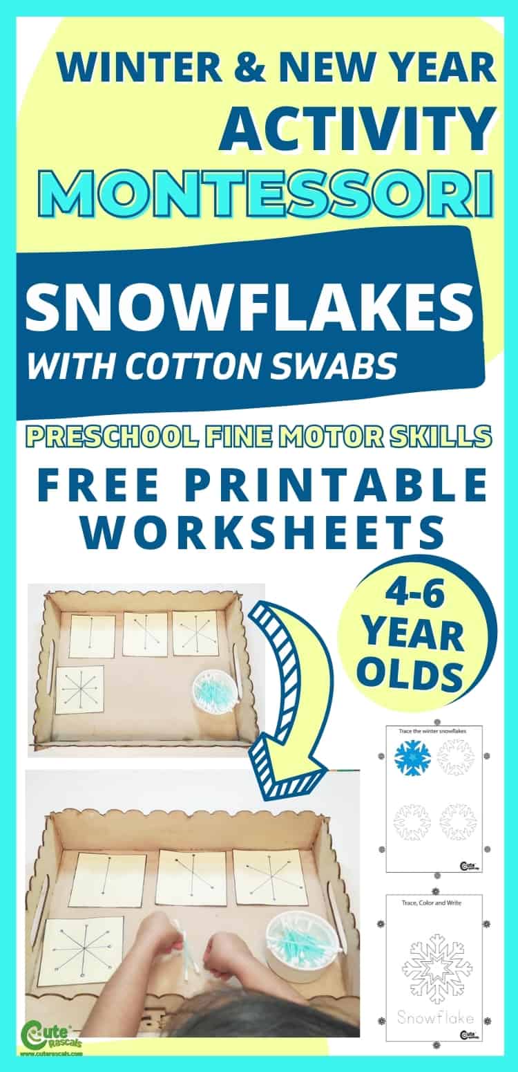 Super easy fun activity for preschoolers. Snowflakes winter activity for kids.