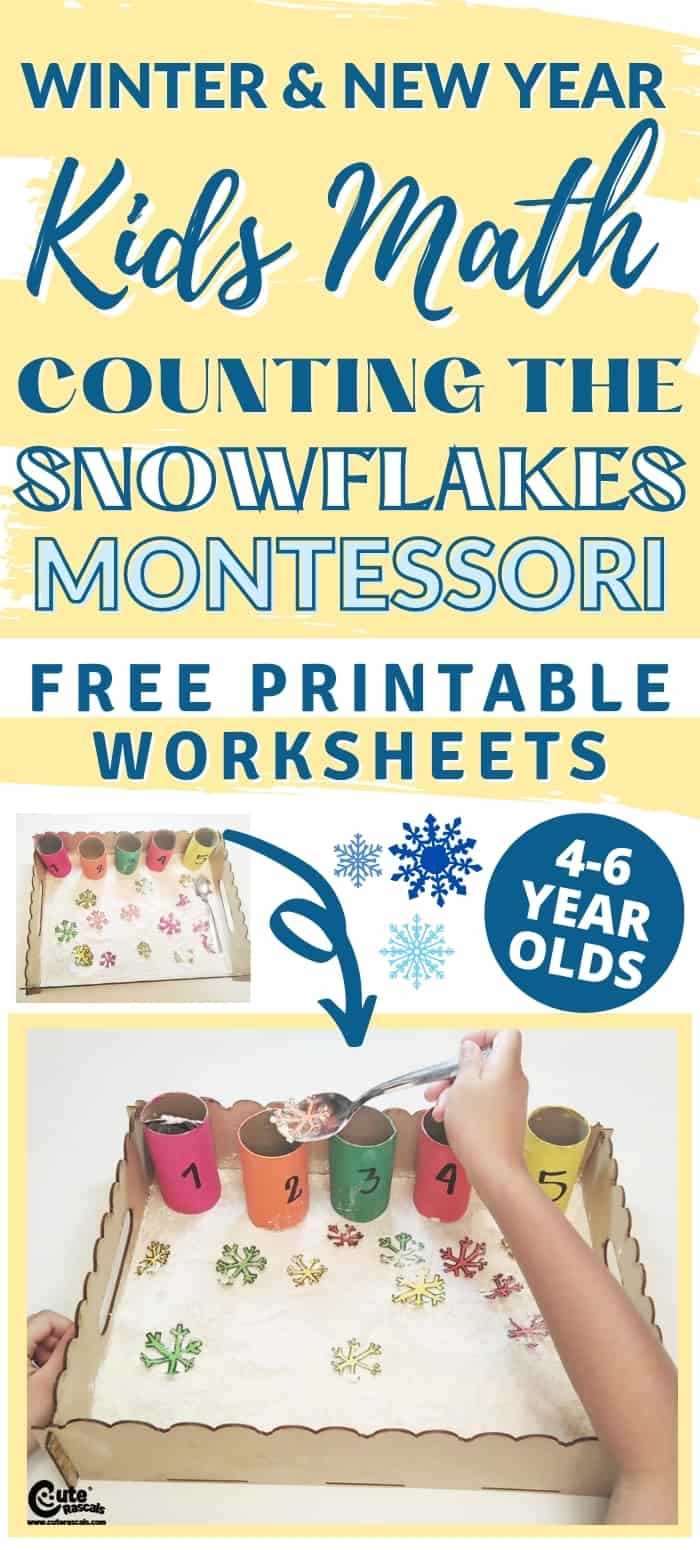 Super easy fun activity for preschoolers. Snowflakes counting activity for kids.