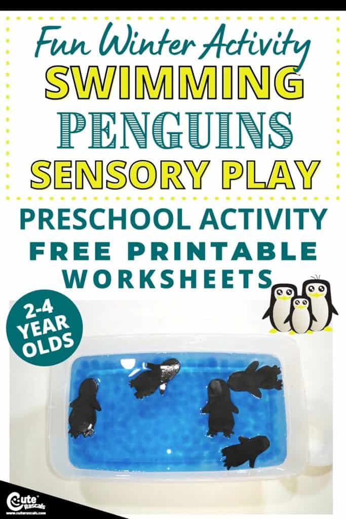 Swimming penguins water sensory play kids activity