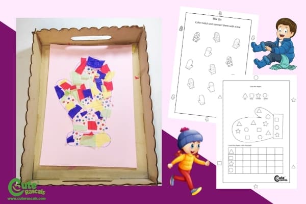 Cool Mittens Preschool Winter Crafts Montessori Worksheets (4-6 Year Olds)