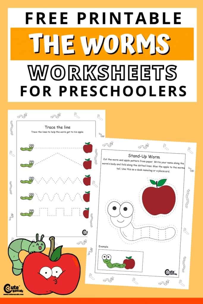 Free printable worms worksheets for kids