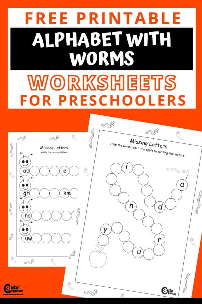 Free printable worms worksheets for preschool