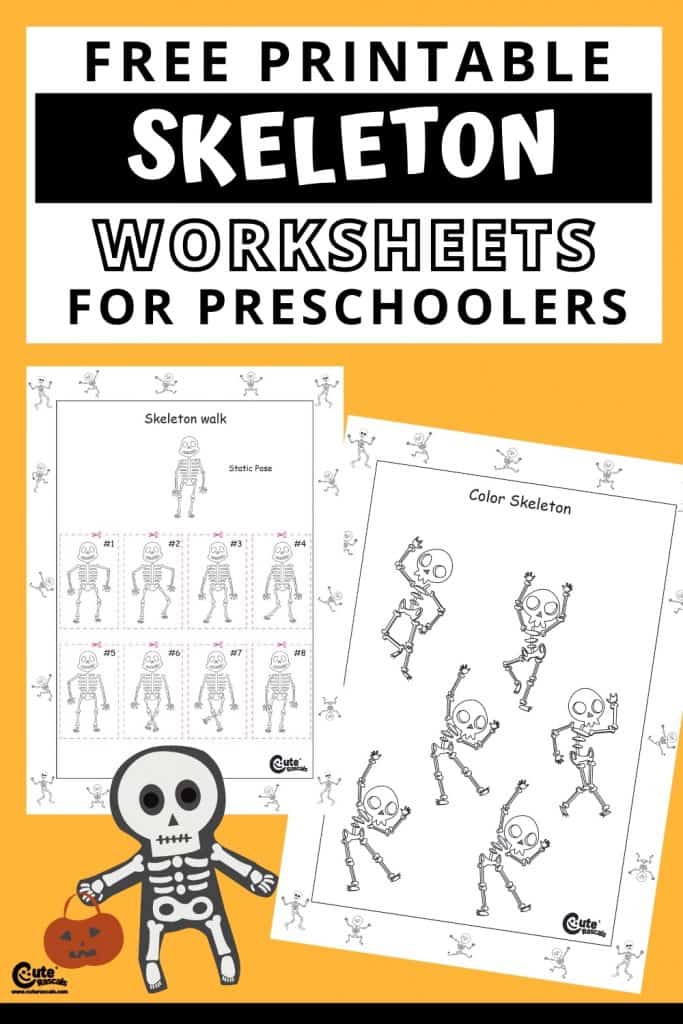 Free printable skeleton worksheets for preschoolers
